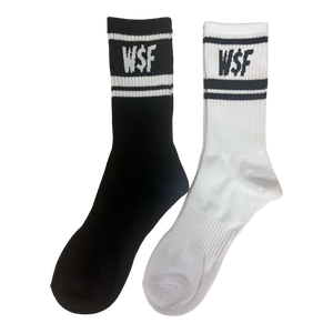 Striped W$F Crew Socks (Black)